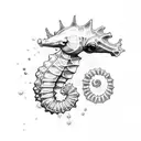 seahorse  tattoo design idea