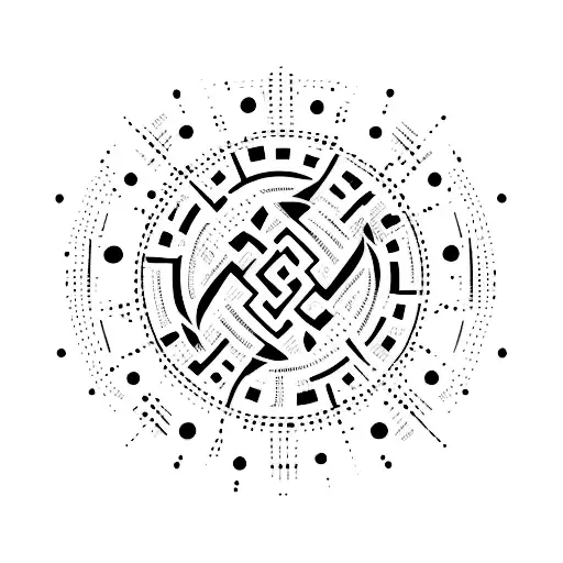 Merge Nordic runes with binary code in a tattoo design tattoo design idea