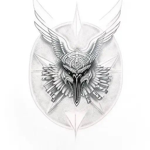 Blood eagle tattoo with a university twist tattoo design idea