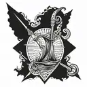  posiedons trident incorporated tattoo design idea