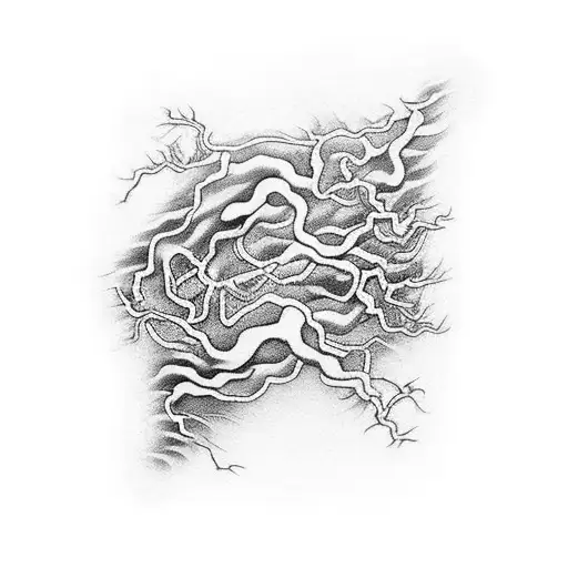 A hauntingly surreal tattoo depicting veins transforming into railway lines tattoo design idea