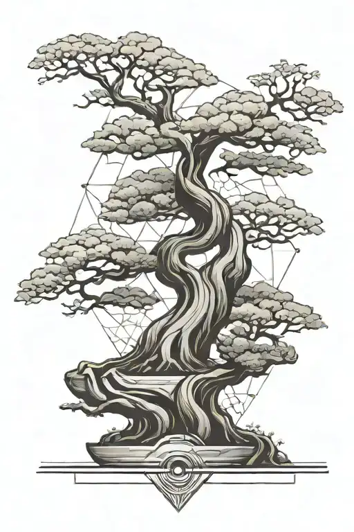 bonsai tree tattoo design idea