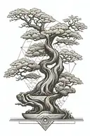 bonsai tree tattoo design idea