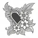 A Polynesian tribal design incorporating floral elements as an homage to your love for flowers tattoo design idea