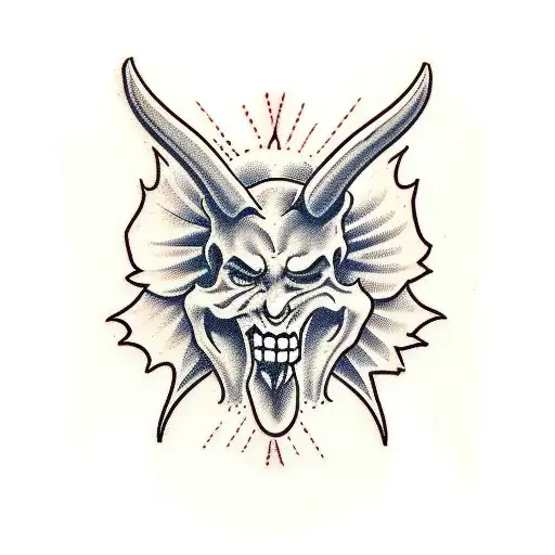 devil doing therapy tattoo design idea