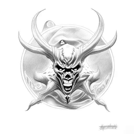 devil doing therapy tattoo design idea