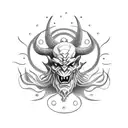 devil doing therapy tattoo design idea