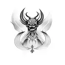 devil doing therapy tattoo design idea