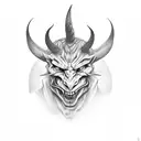 devil doing therapy tattoo design idea