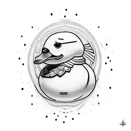 yellow rubber duck tattoo design idea