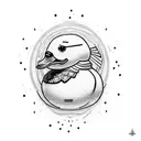 yellow rubber duck tattoo design idea