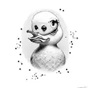 yellow rubber duck tattoo design idea