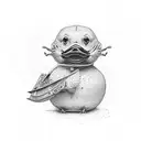 yellow rubber duck tattoo design idea