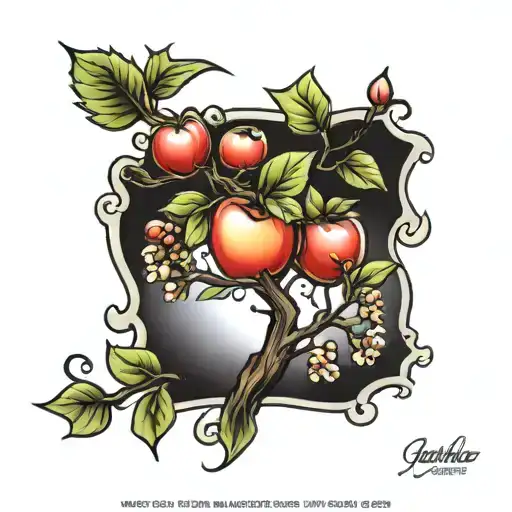 apple tree tattoo design idea
