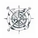 anchor and compass tattoo design idea