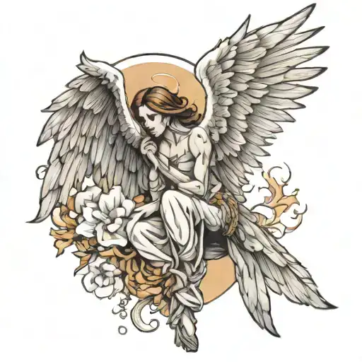 fallen Angel tattoo design idea