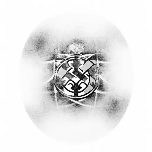 A stylish black-grey tattoo of the iconic Borussia Dortmund logo intertwined with a football, symbolizing your love for the sport and your unwavering dedication to the team. tattoo design idea