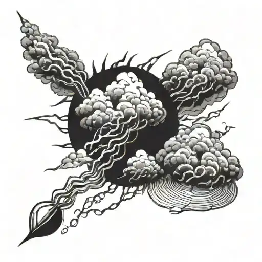 thunder storm tattoo design idea