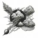 thunder storm tattoo design idea