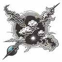 thunder storm tattoo design idea