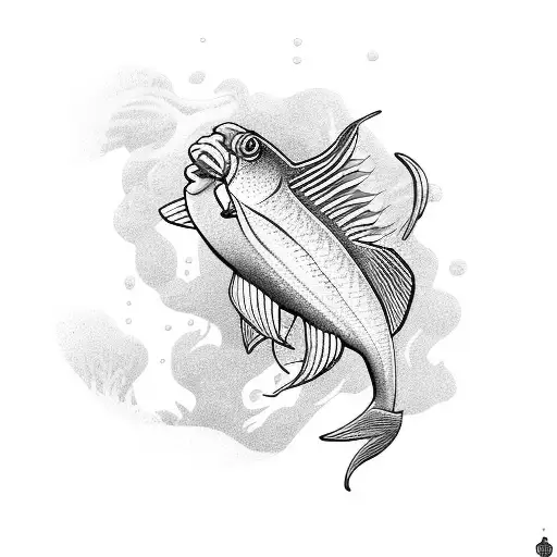 pisces parrot fish mermaid tattoo design idea