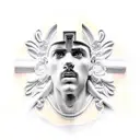 Greek sculptures with rays tattoo design idea