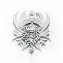 Greek sculptures with rays tattoo design idea