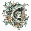 inside the ocean tattoo design idea