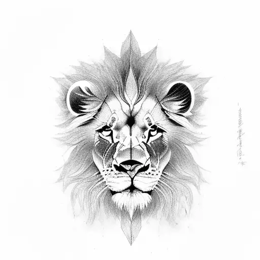 lion mom and babys tattoo design idea