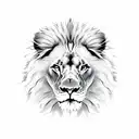 lion mom and babys tattoo design idea