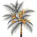 palm tree with orange blossom tattoo design idea