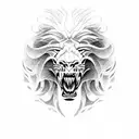 lion and ox skulls tattoo design idea