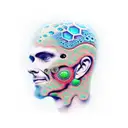 A biker riding through a fractal universe tattoo design idea