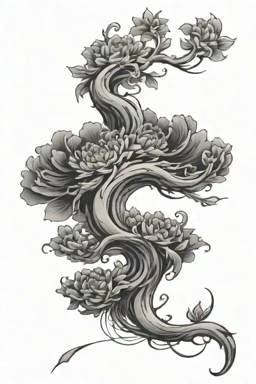 floating Norigae  tattoo design idea