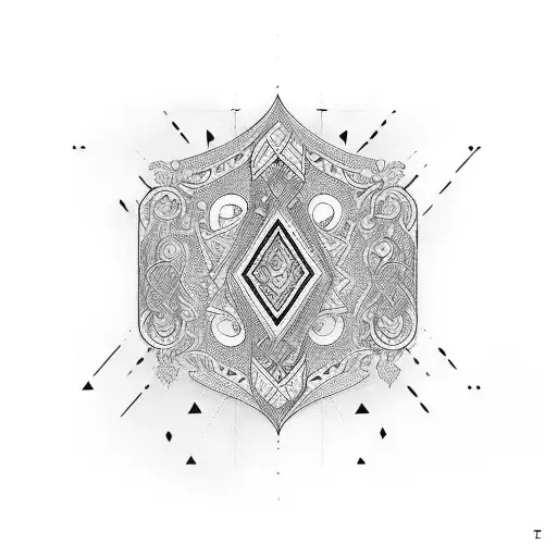 Ornamented flute tattoo design idea