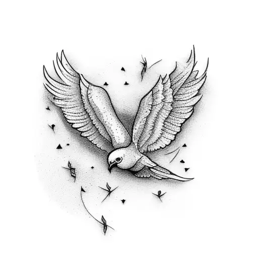 Rip dove tattoo design idea