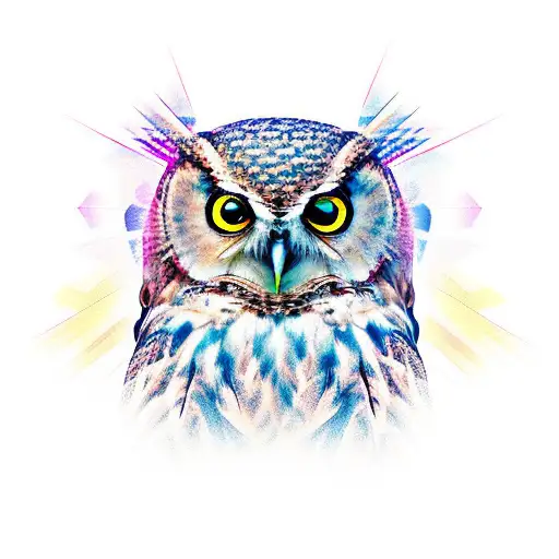 church owl head angry realistic tattoo design idea