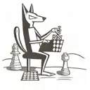 Will E Coyote playing chess on a desert landscape tattoo design idea