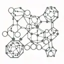 An abstract representation of a LSD molecule with intricate linework tattoo design idea