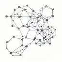 An abstract representation of a LSD molecule with intricate linework tattoo design idea