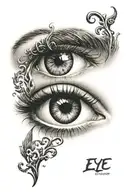 eye with question mark tattoo design idea