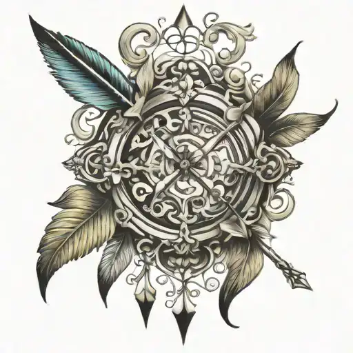 bow nad arrow baroque tattoo design tattoo design idea