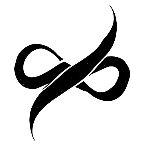 infinity symbol, bold one-line tattoo design idea