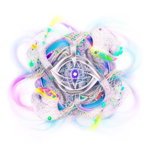 Infinity symbol tangled particles tattoo design idea