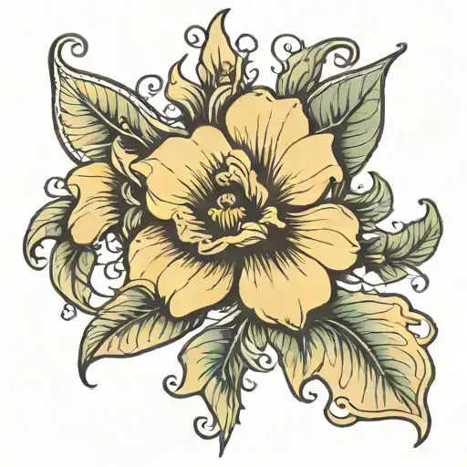 The Letter V and a Viola flower  tattoo design idea