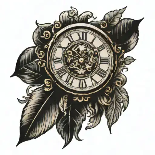 Roman numeral clock tattoo design idea