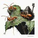 leafcutter ants tattoo design idea