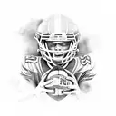 Design a tattoo depicting a football field transformed into a vibrant art canvas tattoo design idea