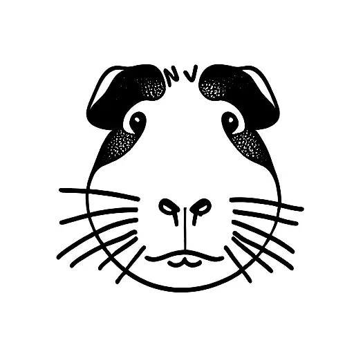 guinea pig face tattoo design idea