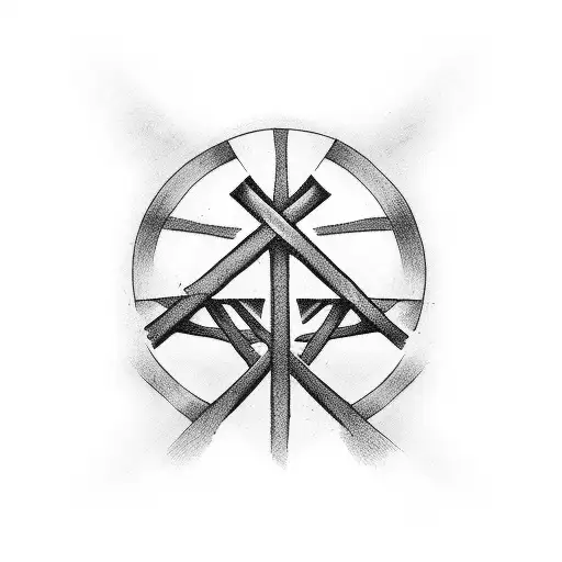 three crosses on Calvary hill tattoo design idea